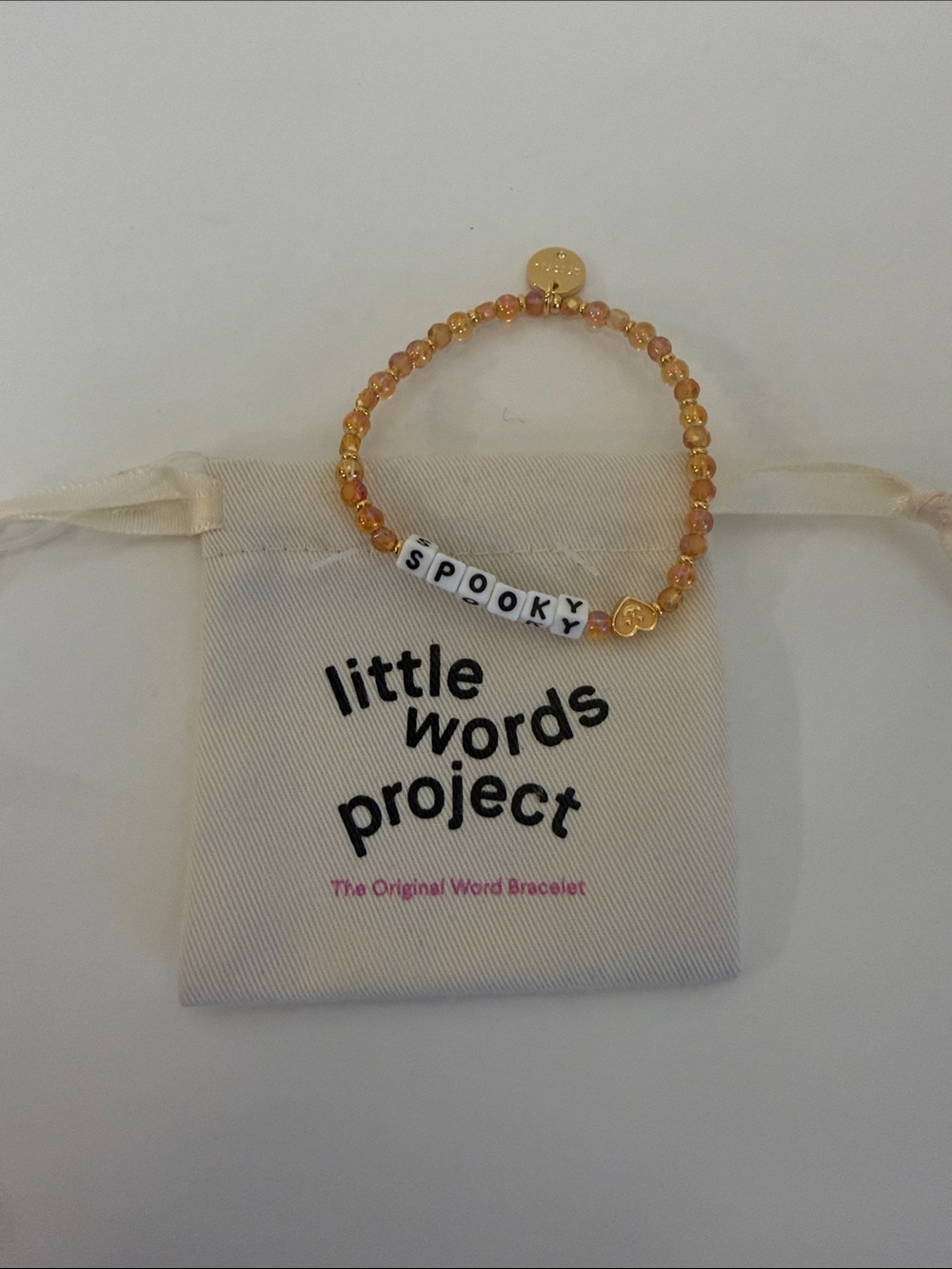 Little Words Project 'Spooky' Bracelet - Gold & Pink Beads